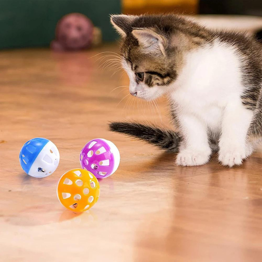Yiran Furniture Katzenspielzeugbälle mit Glöckchen, 10-teiliges Set - Bild 4