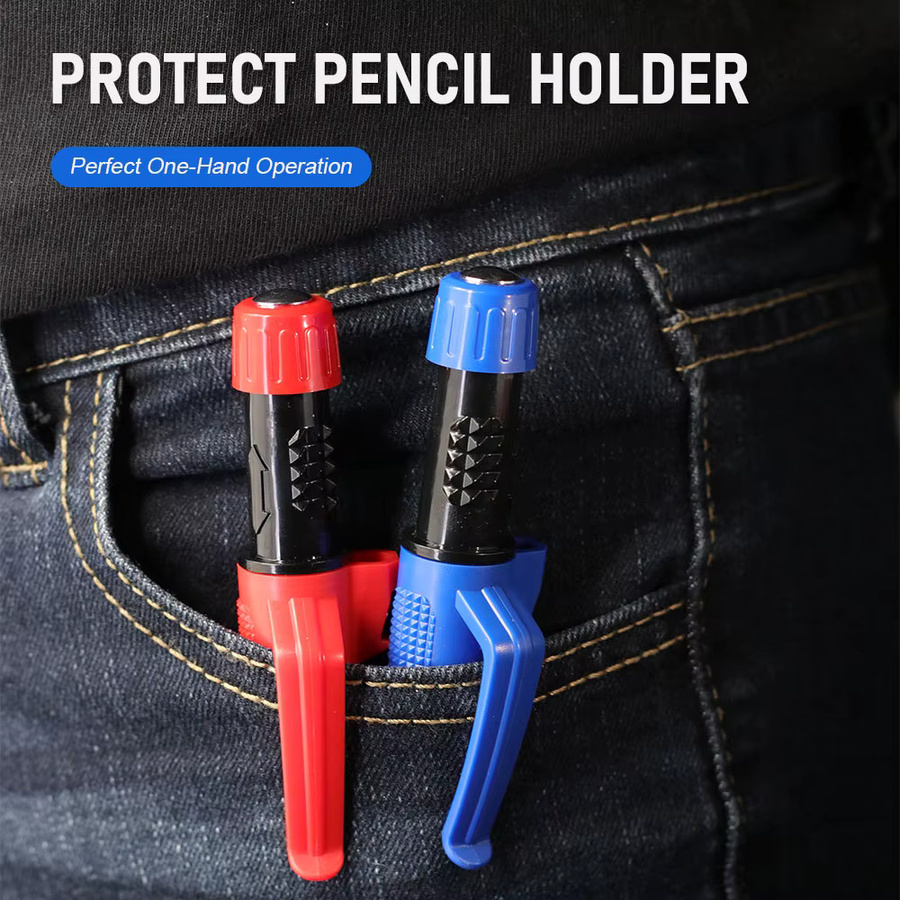 JOMPENS Tischler Bleistifte Set mit Kappe, 3er Set gelbe Holzbearbeitungsstifte mit 2,8 mm Mine und 55 mm Länge - Bild 2