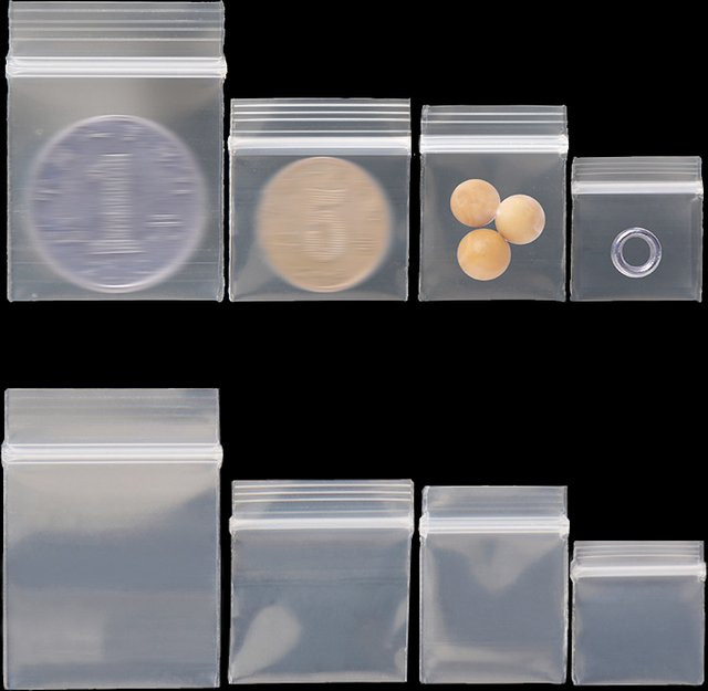 100 Stück Mini-Kunststoff-Aufbewahrungsbeutel mit Reißverschluss, transparent und wiederverschließbar zur Verpackung von Schmuck und Kleinteilen - Bild 1