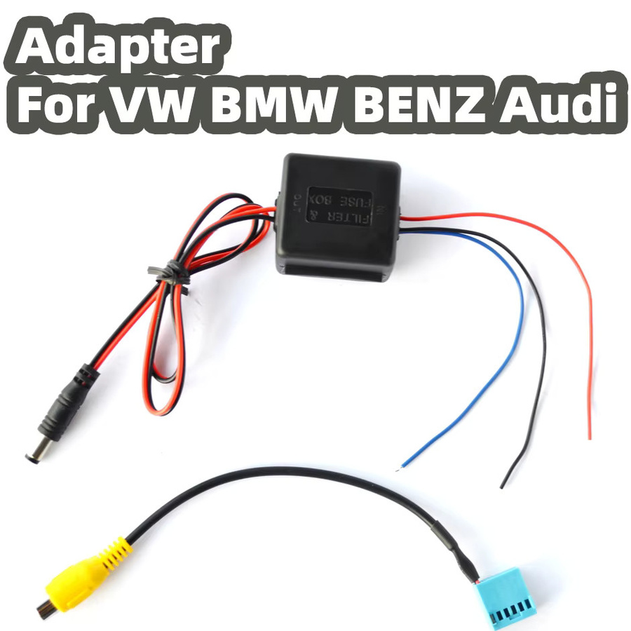 RCA Conversion Adapter Power Helfer für VW BMW BENZ Audi als 12V Rückfahrkamera Gleichrichter und Power Filter - Bild 2