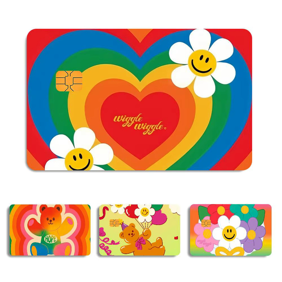 W-Wiggle-e Smile Bankkarten-Aufkleber in Multicolour, ultradünne Filmhautfolie für Debit- und Kreditkarten, lichtbeständig - Bild 3