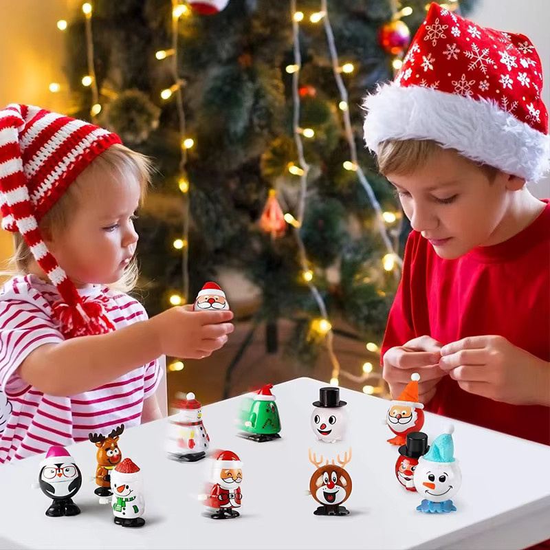 YOCITY Weihnachtliche Mini Wind-up Spring-Spielzeuge Santa Claus und Schneemann in Multicolor als festliche Tischdekoration - Bild 4