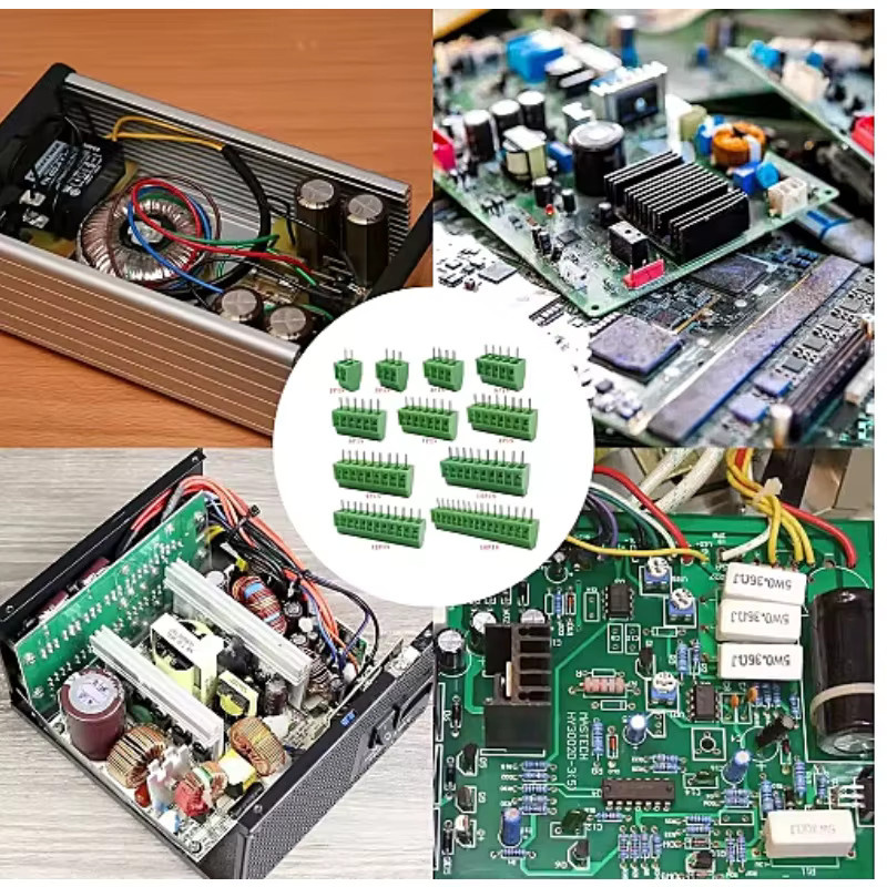 KF128 Mini PCB Schraubklemmenblock Anschluss für Drähte mit 2,54 mm Pitch in Grün - Bild 3