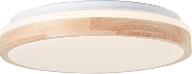Brilliant LED-Deckenleuchte Brodsky in Weiß und Holz, Durchmesser: 38 cm - Bild 1