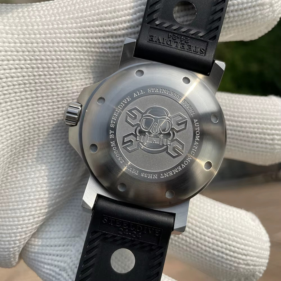 STEELDIVE Taucheruhr, Edelstahl, Blau, Saphirglas, Keramik-Lünette, 46,5 mm, Herren - Bild 3