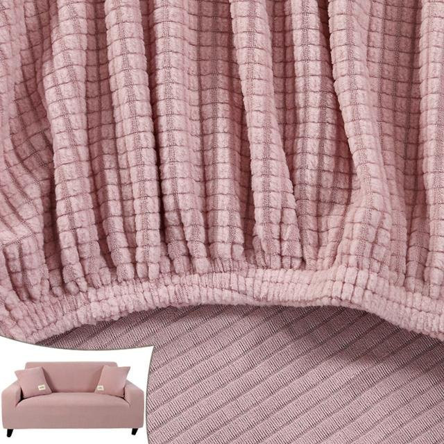 FORTUBI Ecksofa Bezug aus elastischem Polar Fleece für L-förmige Sofas, rutschfest und dehnbar, 2-Sitzer Breite: 145-185 cm - Bild 1