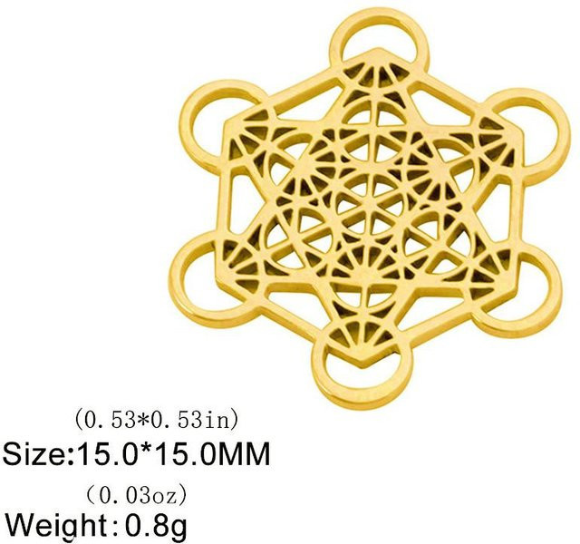 Erzengel Metatron Würfel Anhänger, Edelstahl, Damen - Bild 1