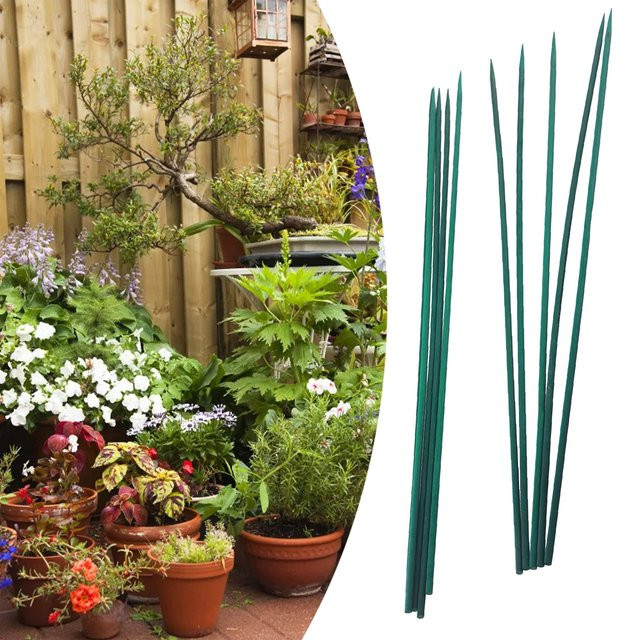 10er Set Pflanzstützen in Grün, 40 cm Höhe, Stäbe zur Pflanzenpflege und Unterstützung im Garten - Bild 1