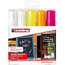 Edding 4090 Kreidemarker Set, 5 Stück, Farben: Weiß, Neongelb, Neonorange, Neonpink - Bild 2