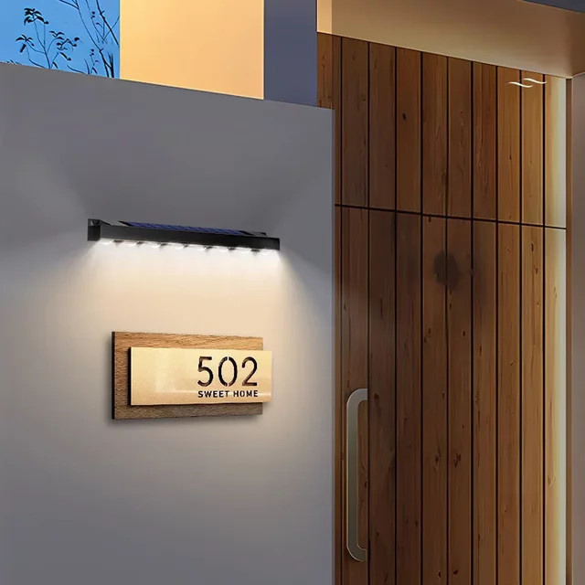 Feimefeiyou LED Solar Wandleuchte Wasserdicht für Garten Balkon und Treppe in Weiß und Schwarz - Bild 1