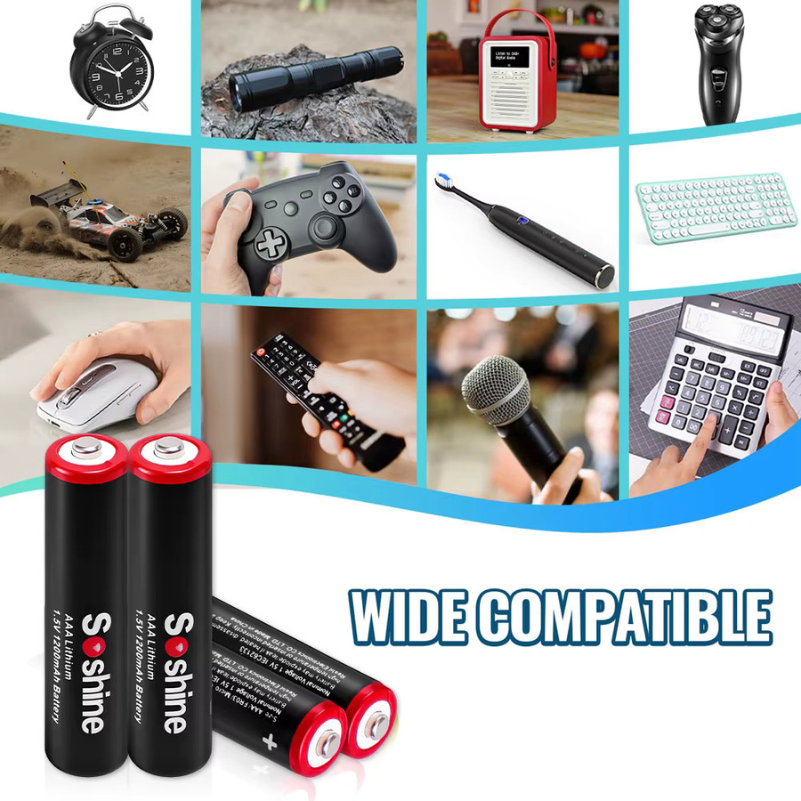 Soshine AAA Lithiumbatterie 1,5 V mit 1200 mAh in Schwarz - Bild 4