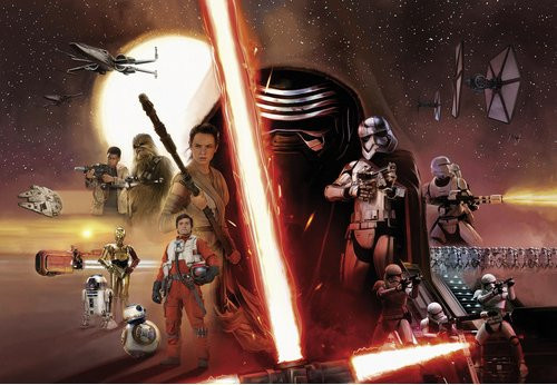 KOMAR Disney Star Wars Fototapete Collage in Bunt, Braun und Rot, B/H: 368 x 254 cm - Bild 1