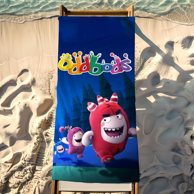 JMG Household Supplies O-Oddbods Strandhandtuch aus Mikrofaser, Blau, 40 x 70 cm - Bild 1