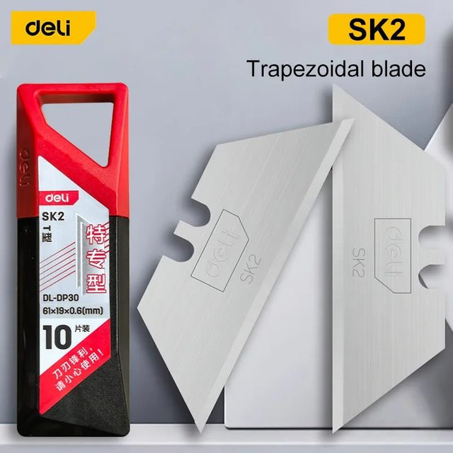 Deli SK2 Allzweckmesserklingen aus gehärtetem Stahl in Silber mit Kunststoffgehäuse für 18mm Snap-Off Messer - Bild 1