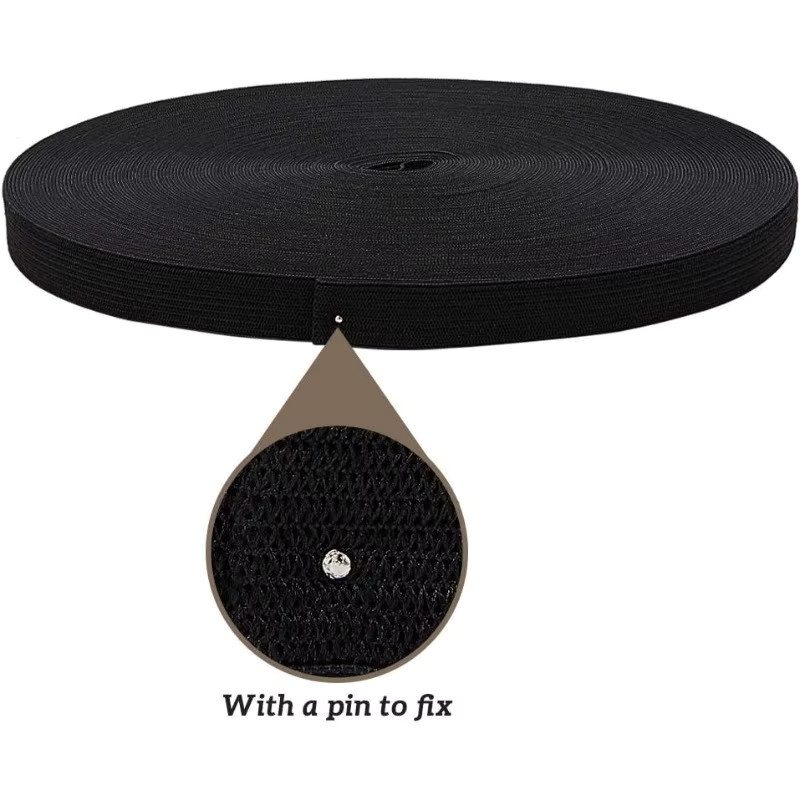 Elastisches Flachgummiband Schwarz für DIY Nähprojekte und Taillenband Herstellung, 1 Rolle, Breite: 3/5 Zoll, Länge: 33 Meter - Bild 2