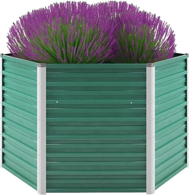 furnicato Garten-Hochbeet aus verzinktem Stahl in Grün, B/T/H: 129 x 129 x 77 cm - Bild 1