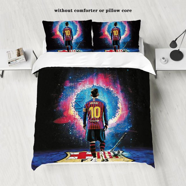 JMG Household Supplies Bettwäscheset Love Football Star Muster, 3-teilig, Mehrfarbig, B/H: 135 x 200 cm - Bild 1