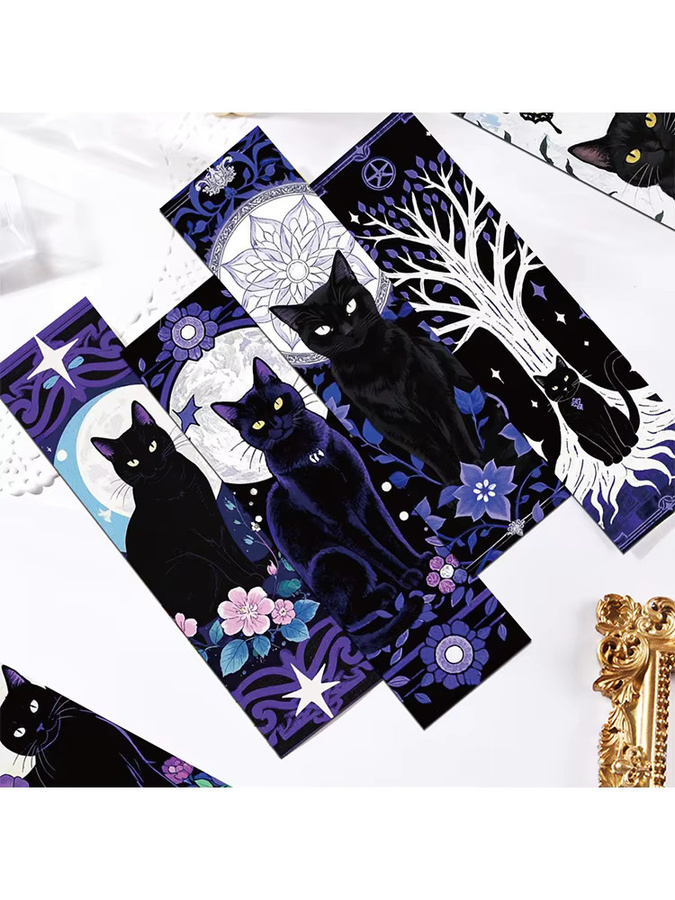 30 Stück Cartoon Gothic Katze Lesezeichen aus Papier in Multicolour für Studenten und DIY-Projekte - Bild 2