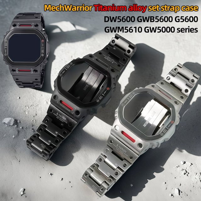 ZETHYDUM Uhrenarmband-Set Titanlegierung, Edelstahl, Schwarz - Bild 1
