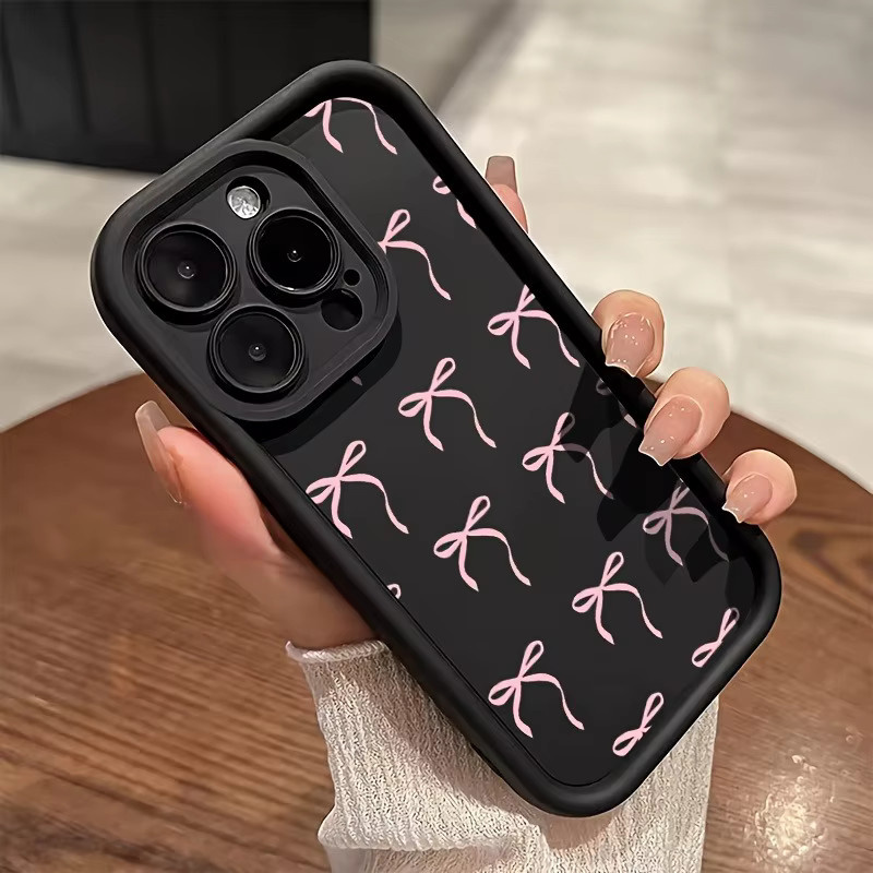 Apple iPhone Handyhülle aus TPU mit rosa Schleifenmuster für iPhone 17, 16, 15, 14, 13, 11, Pro Max, Xs, Xr, X, 7, 8 Plus und SE-Serie - Bild 5