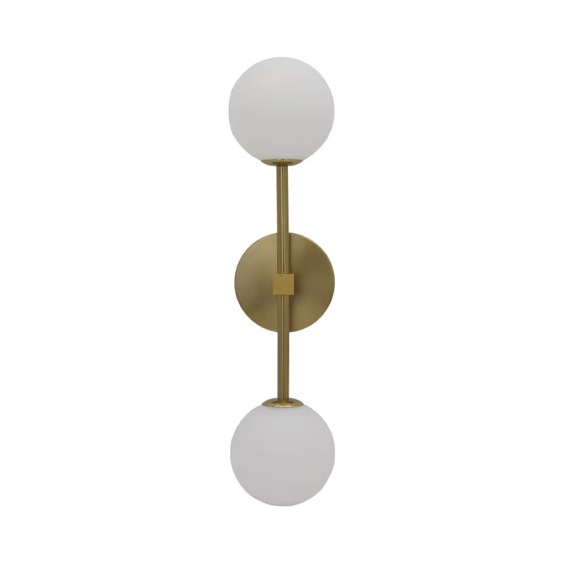 SUNMEIYI Moderne Doppelkopf Wandleuchte mit Acryl-Kugeln in Weiß und Gold, G9 Fassung für Schlafzimmer und Flur - Bild 5