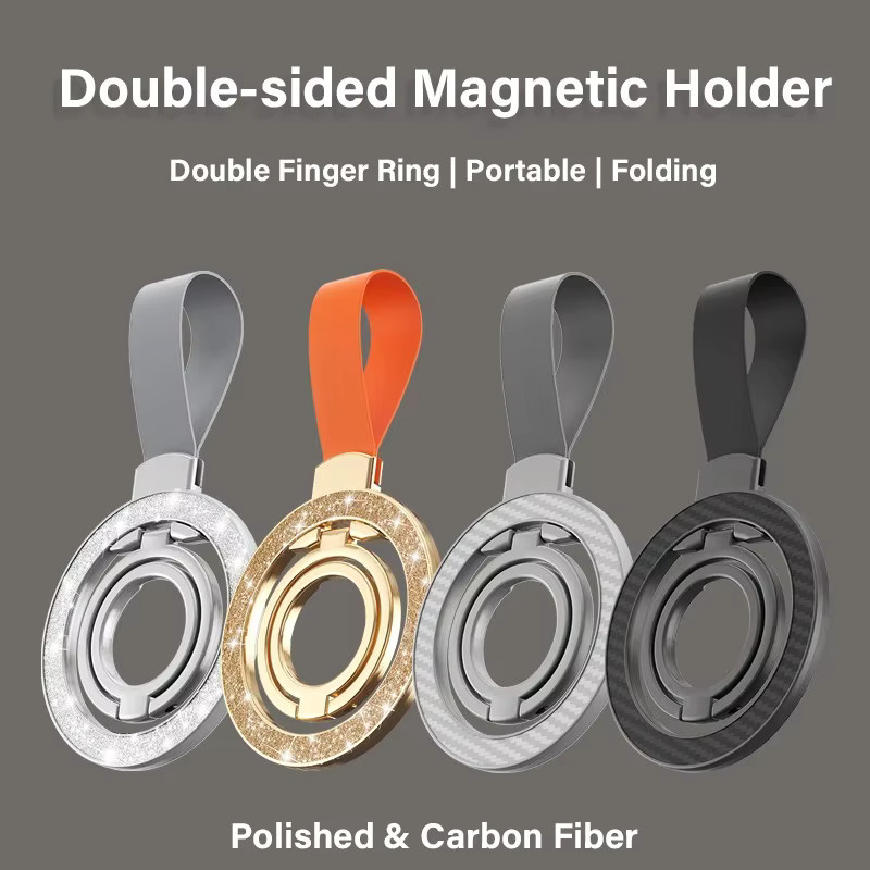 WSSHE Magnethalter für Mobiltelefone mit MagSafe und Fingerring als Telefonständer in Silber für iPhone 17, 16 und Xiaomi - Bild 2