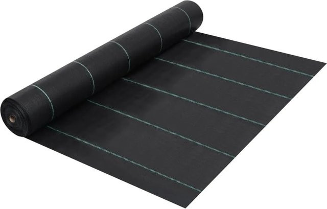 vidaXL Unkrautfolie Schwarz aus PP, Breite: 2 m, Länge: 50 m - Bild 1