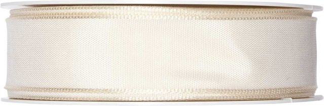 Halbach Drahtkantenband aus Acetat in Creme, Breite: 2,5 cm, Länge: 5 m - Bild 1