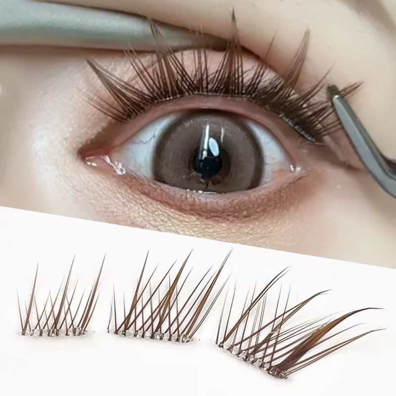 Katzenaugen-Cluster-Wimpern, 3D-Nerz, Brown, natürlich, Unisex - Bild 2