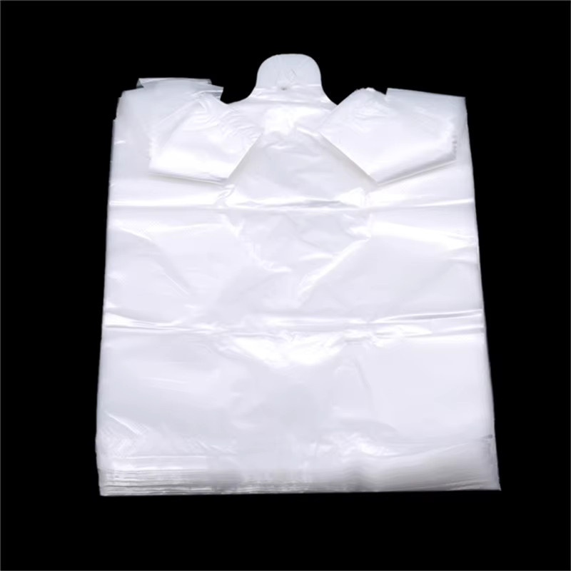 100 Stück transparente Plastiktüten mit Griff als Lebensmittelverpackungsbeutel und Aufbewahrungsbeutel - Bild 3