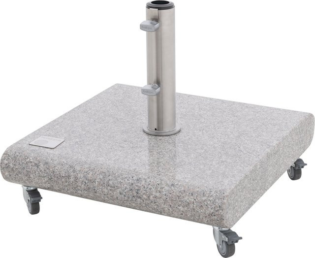 Knirps Granitsockel mit Rollen in Grau aus Granit und Edelstahl, B/T/H: 56 x 56 x 9 cm - Bild 1