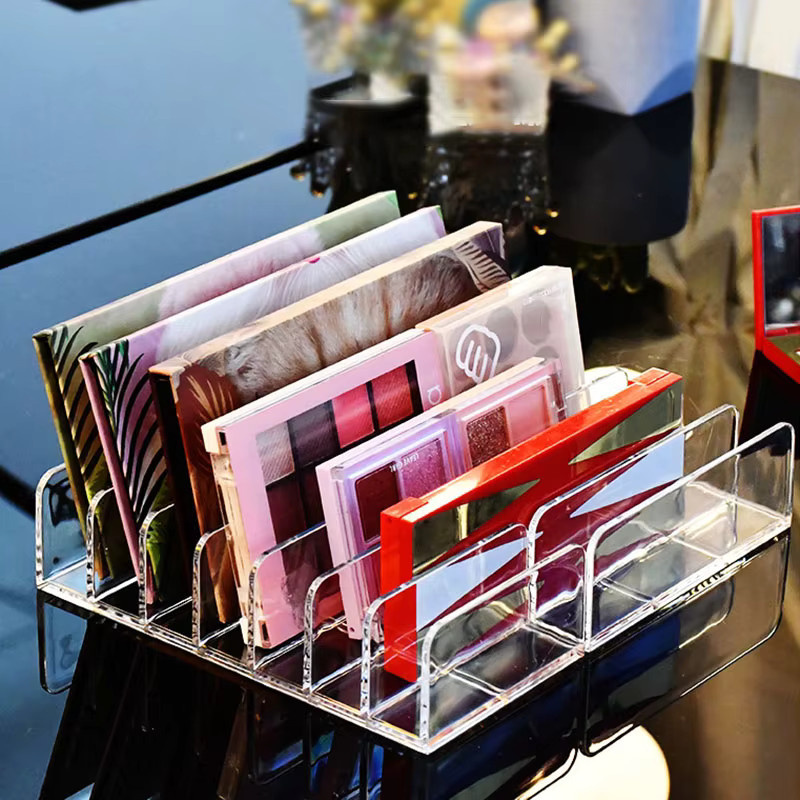 Modularer Kosmetikpaletten-Organizer aus transparentem Kunststoff, stapelbare Schreibtischaufbewahrung für Make-up, Rouge und Puder - Bild 4