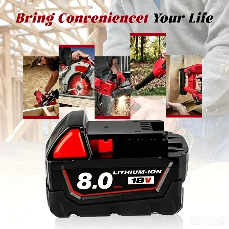 Milwaukee M18 High Output Akku 8,0 Ah Lithium-Ionen 18V Rot - Bild 5