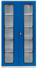 Kappes Systemschrank Serie 500 mit Sichtfenstertüren in Grau, B/T/H: 100 x 50 x 195 cm - Bild 1