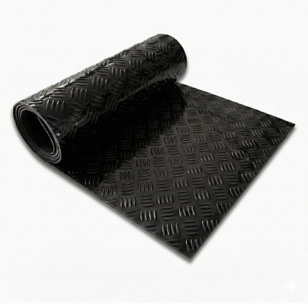 Floordirekt PVC-Bodenbelag Bullet Riffelblech-Optik rutschfest Schwarz Breite: 110 cm, Länge: 400 cm
