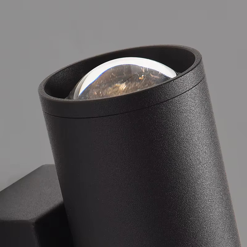 Homocean Moderne Wandleuchte in Schwarz mit USB-Anschluss, Dual-Licht-System mit Lesestrahler und Hintergrundbeleuchtung, Acrylschirm in organischer Form - Bild 4