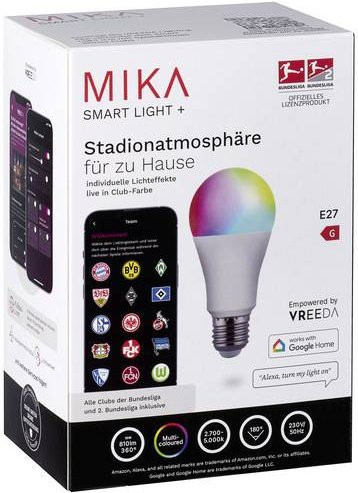 Just Light Smart Light Mika Stadionatmosphäre LED-Leuchtmittel E27 10W RGBW Multicolour Transparent - Bild 1