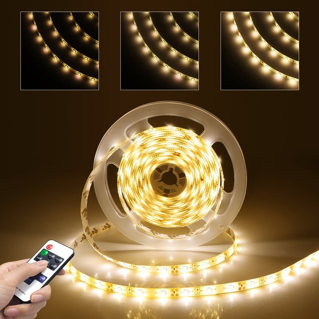Lcamaw Dimmbare LED-Streifen mit RF-Fernbedienung und Netzteil, Warmweiß, Wasserdicht, SMD 2835 LED-Streifen für Küchenbeleuchtung - Bild 1