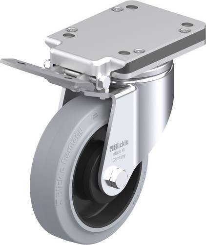 Blickle Lenkrolle LH-POEV 160KA-IS-SG mit Feststeller in Schwarz-Grau, Rad-Durchmesser: 160 mm, Tragfähigkeit: 400 kg - Bild 1