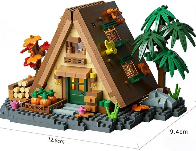 Holzhaus Bausteine Set, Miniatur Waldhütte Modell, 3D Puzzle DIY Spielzeug - Bild 1