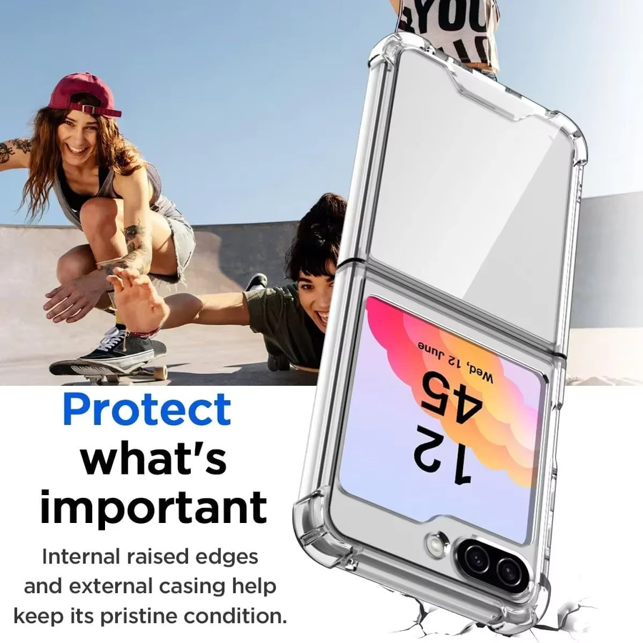 Transparente Schlanke Handyhülle aus Acryl für Samsung Galaxy Z Flip 7 fe, Z Flip 7, Z Flip 6, Z Flip 5 und Z Flip 4 - Bild 3