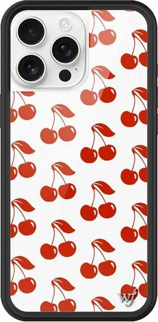 Potdemiel 3D Handyhülle mit Erdbeer- und Kirsch-Design in Rot und Multicolour für iPhone 17 16 15 14 13 12 Pro Max Plus, Stoßfeste Schutzhülle mit Wildflower-Motiv - Bild 1