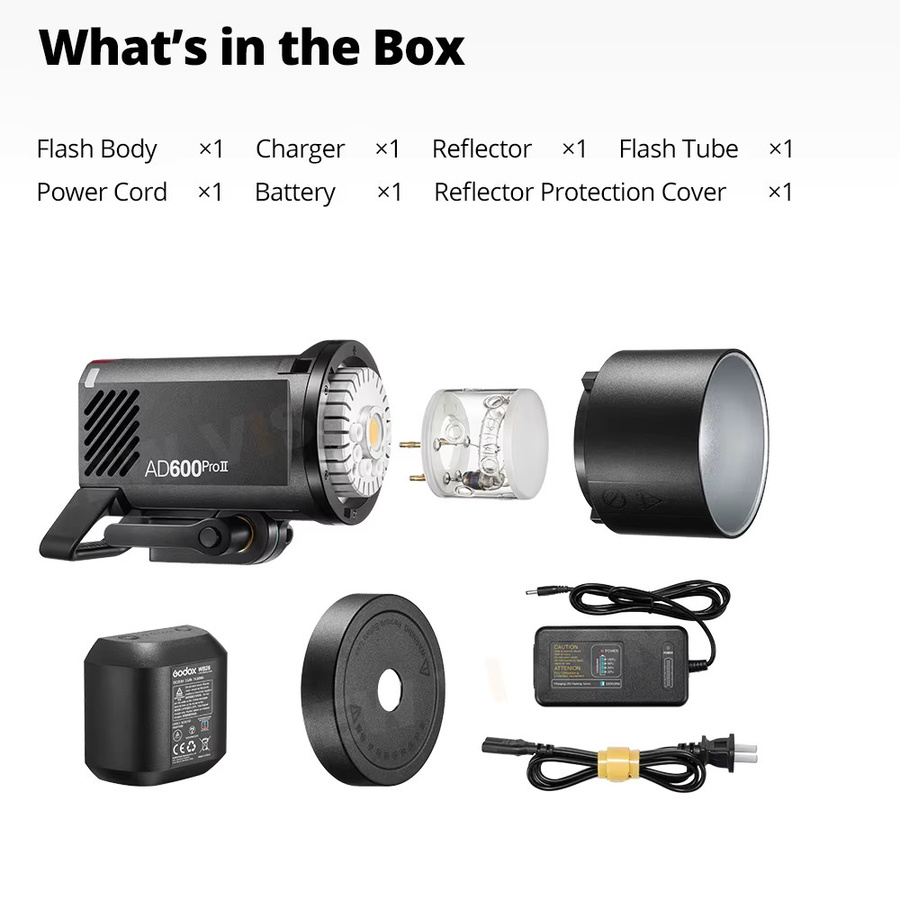 Godox AD600PROII All-in-One Outdoor-Blitzgerät 600W mit TTL HSS, 2,4G Wireless X System und Li-Ionen-Batterie in Schwarz - Bild 5