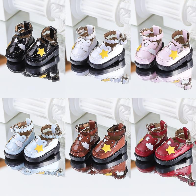 Yiran toy 1 Puppenzubehör Wolken und Sterne Schuhe braun 2-teiliges Set - Bild 2