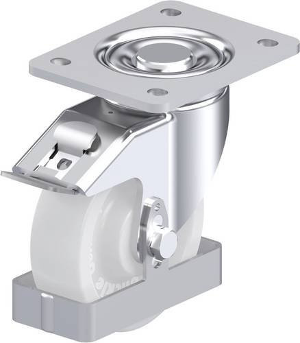 Blickle Stahlblech-Lenkrolle LH-SPO 125G-3-FI-FS in Weiß mit 125 mm Rad-Durchmesser und 700 kg Tragfähigkeit - Bild 1