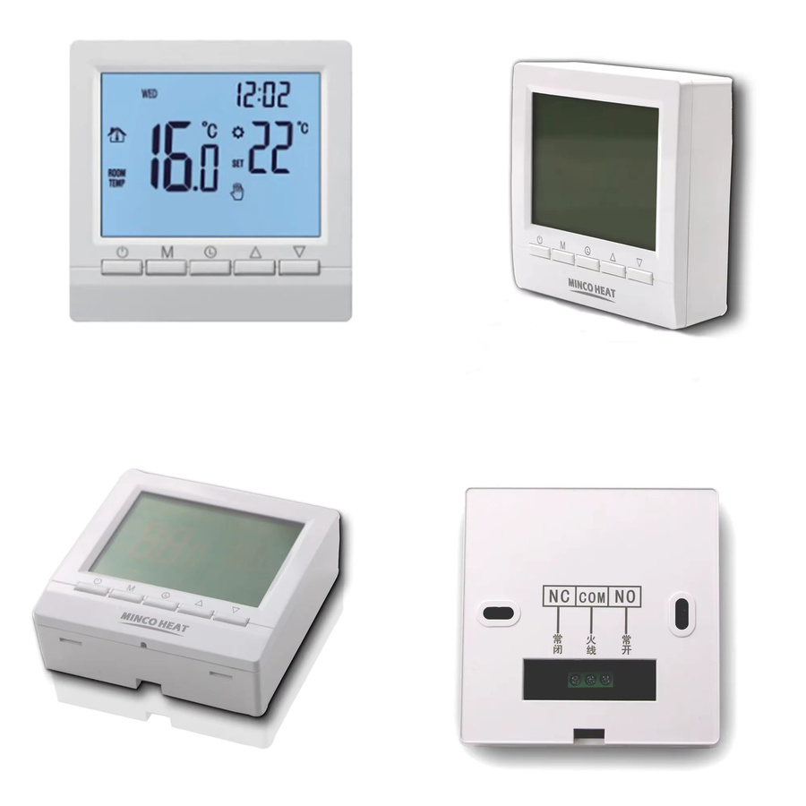 MINCO HEAT Programmierbarer Gaskessel mit Temperaturregler, Handregler und Kindersicherung in Blau-Weiß - Bild 1