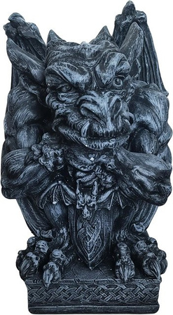 Wetterfeste Relaxdays Gargoyle Figur aus Polyresin in Grau, H x B x T: 42 x 28 x 28 cm
