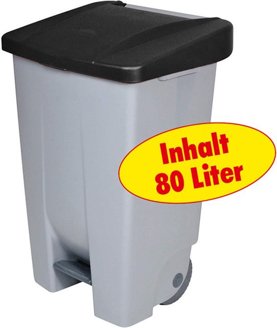 BRB Tret-Abfalleimer 80 Liter, schwarz - Bild 1