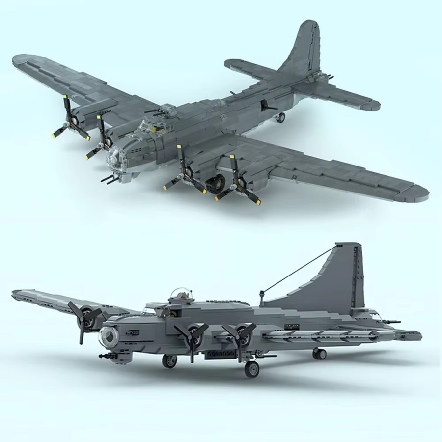 SixBricks MOC Militär-Kampfflugzeug B-17 Schwerer Bomber, Bausteine - Bild 3