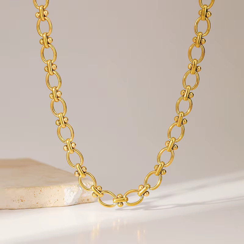 EILIECK Halskette, 18 Karat vergoldet, Edelstahl, Gold, Damen - Bild 4